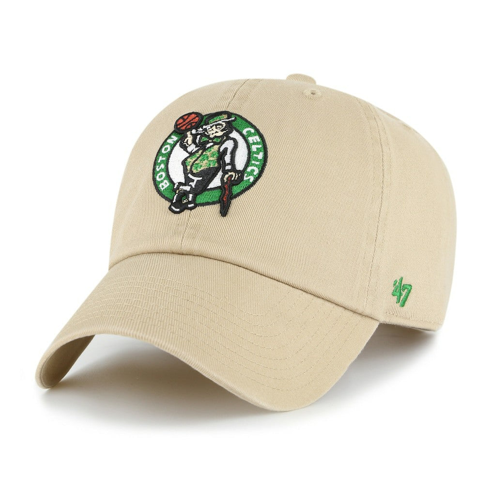 Boston Celtics '47 Logo Clean Up Adjustable Hat Khaki | 47 brand outlet