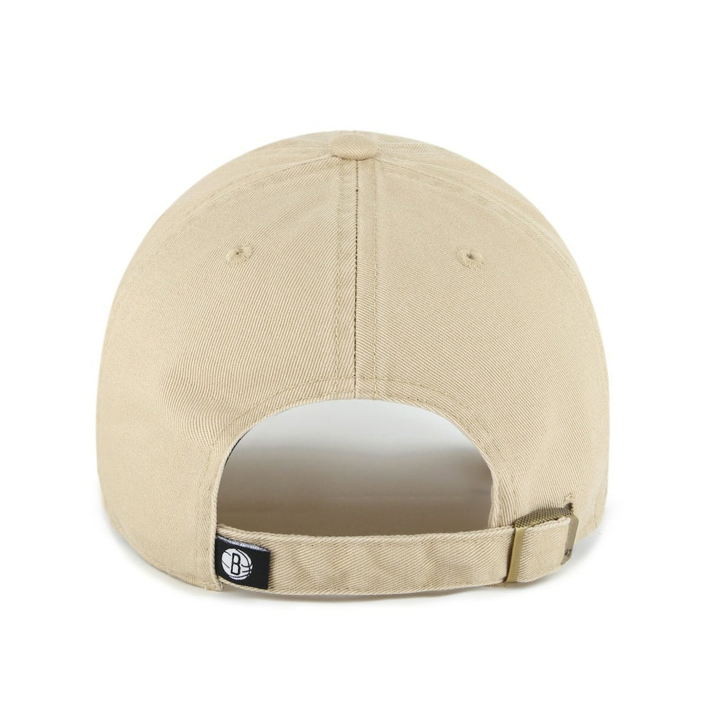 Brooklyn Nets '47 Logo Clean Up Adjustable Hat Khaki | 47 brand US