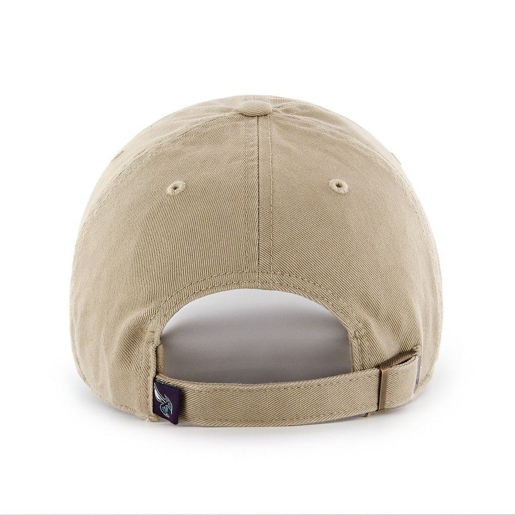 Charlotte Hornets '47 Logo Clean Up Adjustable Hat Khaki | 47 brand outlet