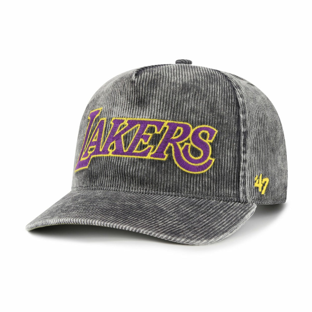 Los Angeles Lakers '47 Reclaim Snow Wash Corduroy Adjustable Hitch Hat Charcoal | 47 brand