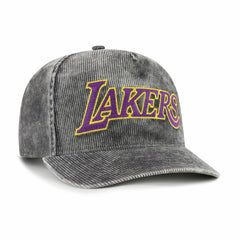 Los Angeles Lakers '47 Reclaim Snow Wash Corduroy Adjustable Hitch Hat Charcoal | 47 brand