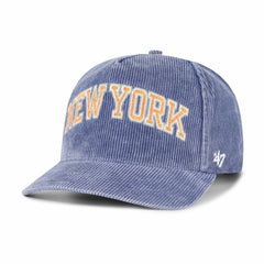 New York Knicks '47 Reclaim Snow Wash Corduroy Adjustable Hitch Hat Blue | 47 brand