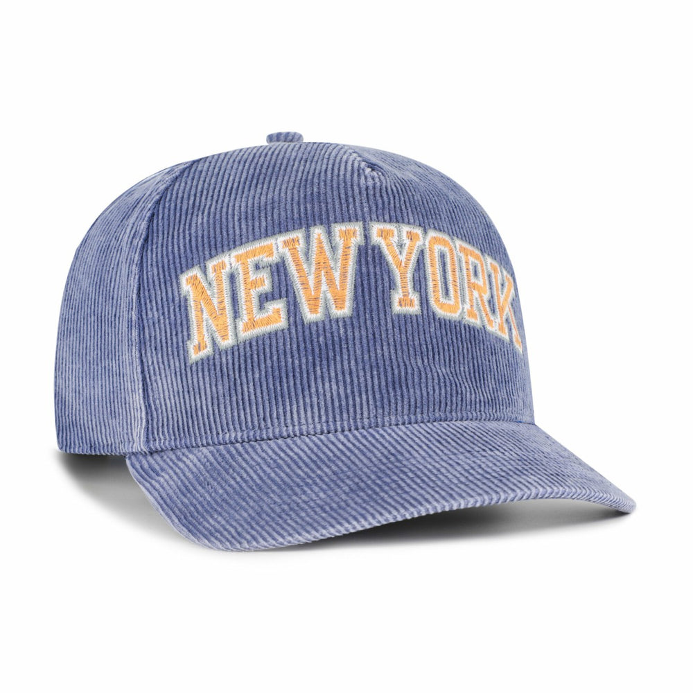 New York Knicks '47 Reclaim Snow Wash Corduroy Adjustable Hitch Hat Blue | 47 brand