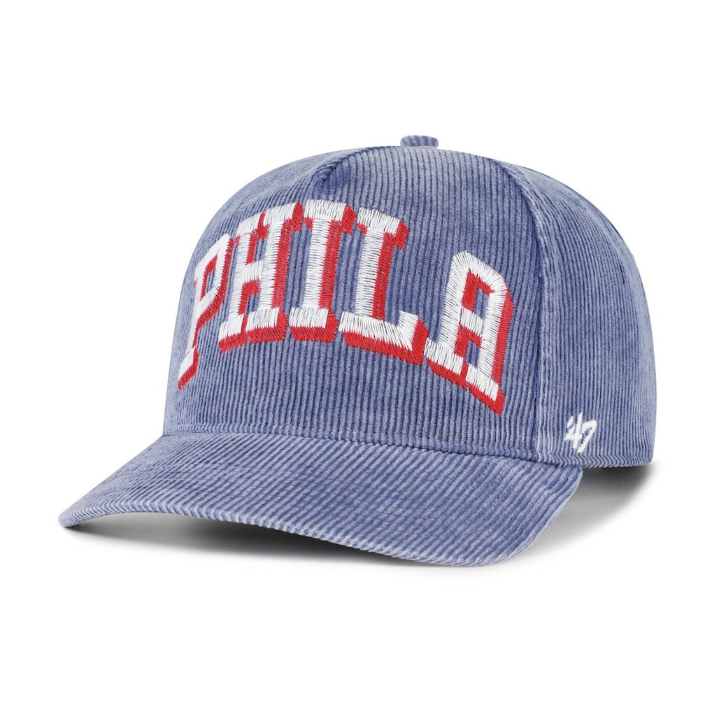 Philadelphia 76ers '47 Reclaim Snow Wash Corduroy Adjustable Hitch Hat Blue | 47 brand