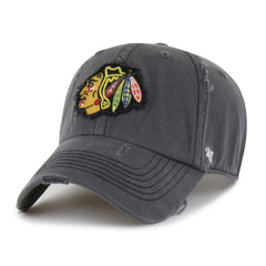 Chicago Blackhawks '47 Weathered Clean Up Adjustable Hat - Charcoal - NHL 203536497