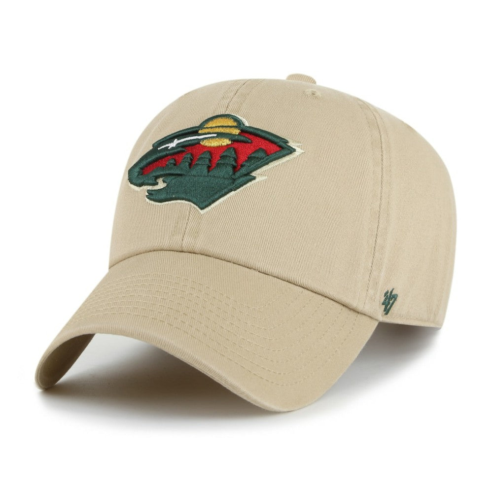 Minnesota Wild '47 Logo Clean Up Adjustable Hat - Khaki - NHL 203536511