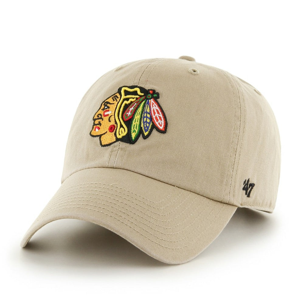 Chicago Blackhawks '47 Logo Clean Up Adjustable Hat - Khaki - NHL 203536525