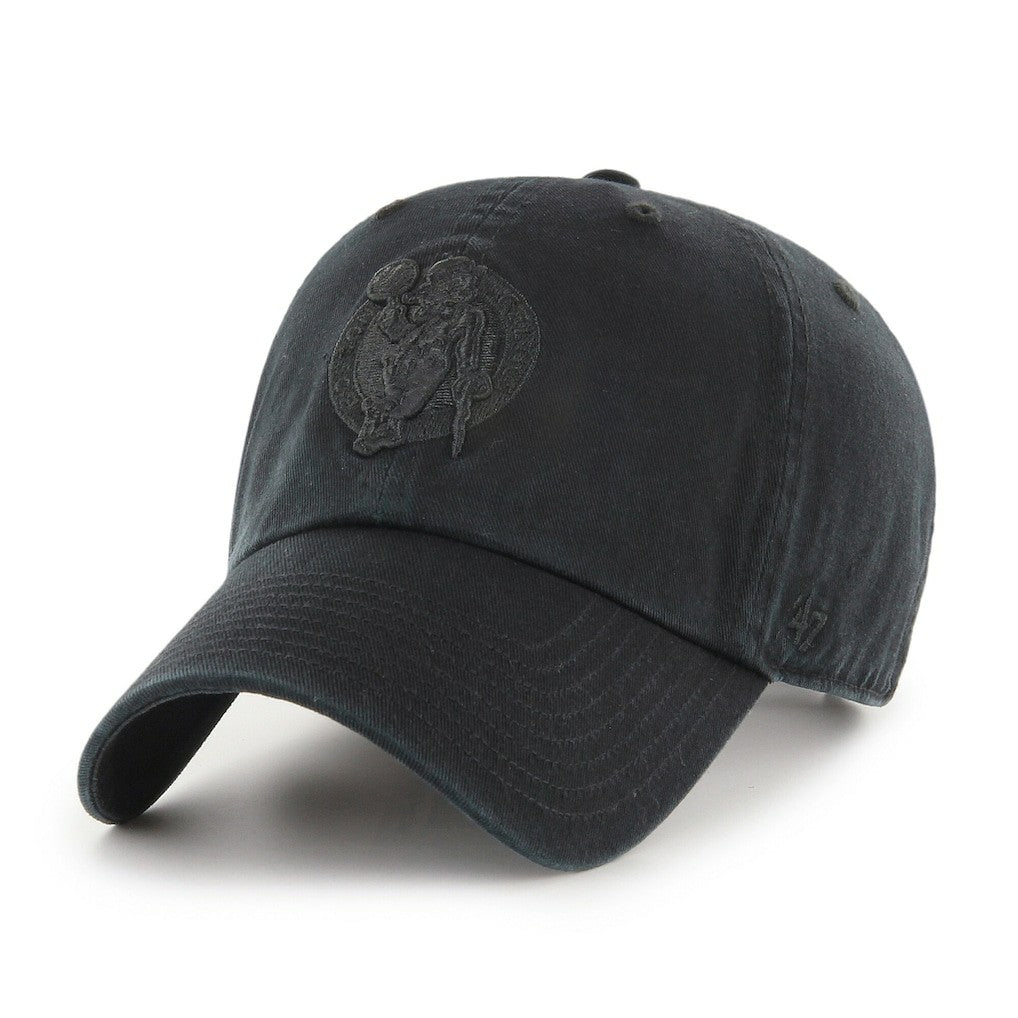 Boston Celtics '47 Black on Black Clean Up Adjustable Hat | 47 brand US