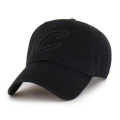 Cleveland Cavaliers '47 Black on Black Clean Up Adjustable Hat | 47 brand Lifestyle