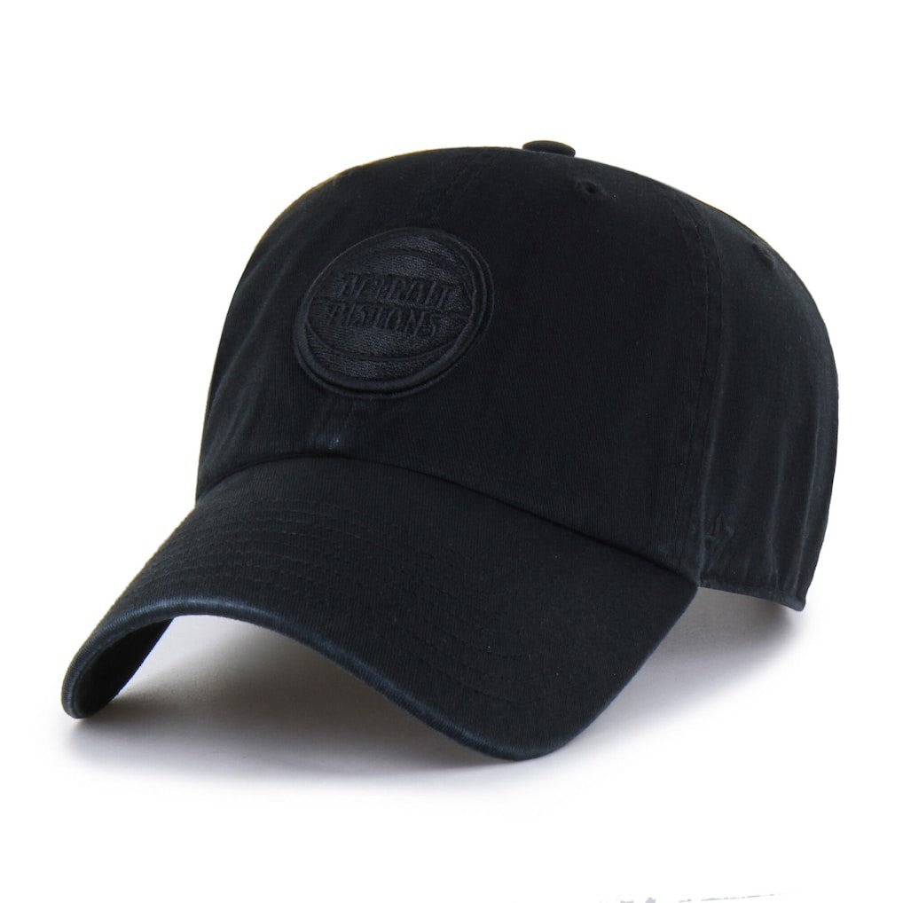 Detroit Pistons '47 Black on Black Clean Up Adjustable Hat | 47 brand
