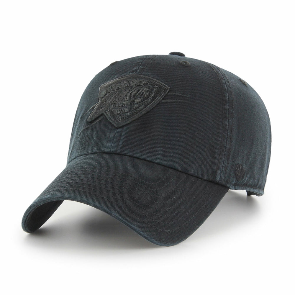 Oklahoma City Thunder '47 Black on Black Clean Up Adjustable Hat | 47 brand discount