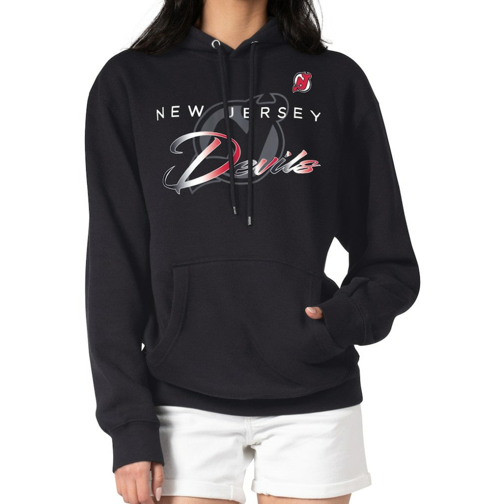 New Jersey Devils G-III 4Her by Carl Banks Shadow Logo Fleece Pullover Hoodie - Black - NHL 203538743