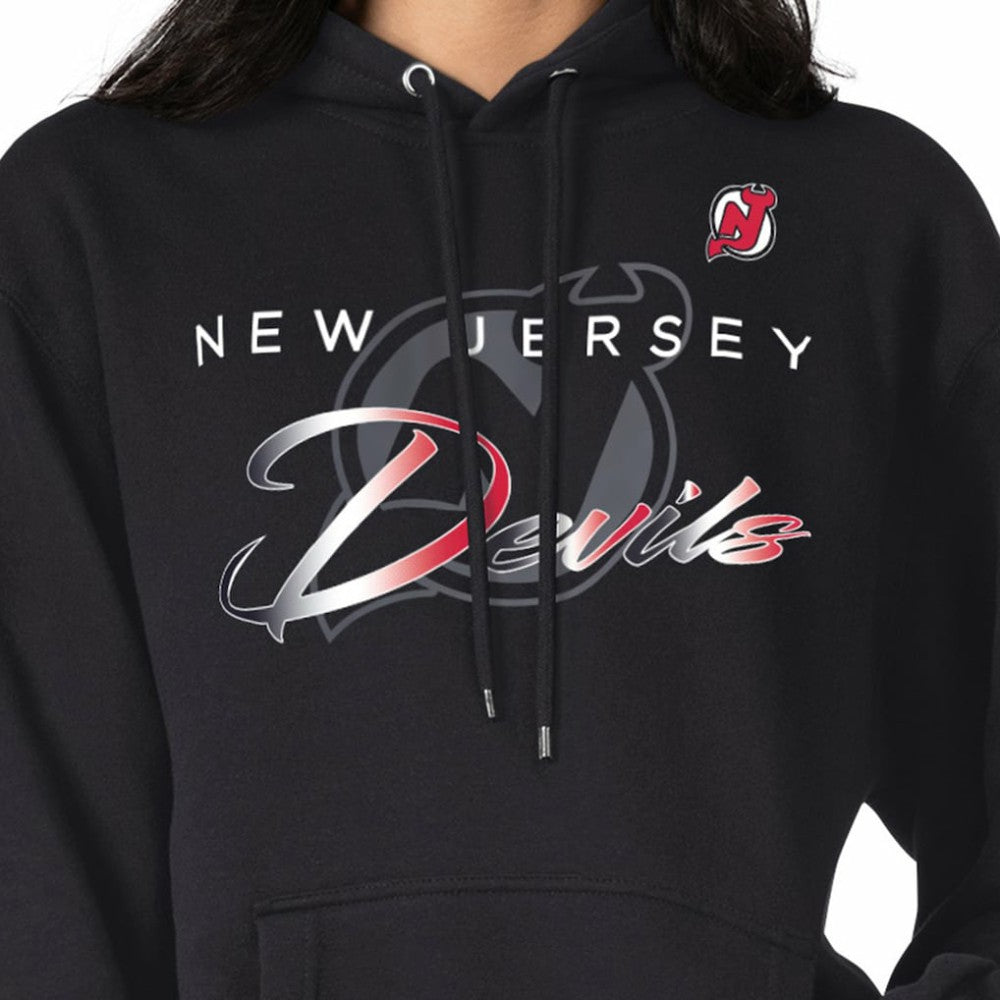 New Jersey Devils G-III 4Her by Carl Banks Shadow Logo Fleece Pullover Hoodie - Black - NHL 203538743