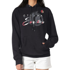 Ottawa Senators G-III 4Her by Carl Banks Shadow Logo Fleece Pullover Hoodie - Black - NHL 203538744