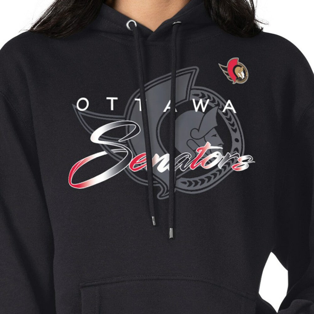 Ottawa Senators G-III 4Her by Carl Banks Shadow Logo Fleece Pullover Hoodie - Black - NHL 203538744