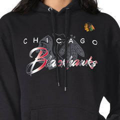 Chicago Blackhawks G-III 4Her by Carl Banks Shadow Logo Fleece Pullover Hoodie - Black - NHL 203538745