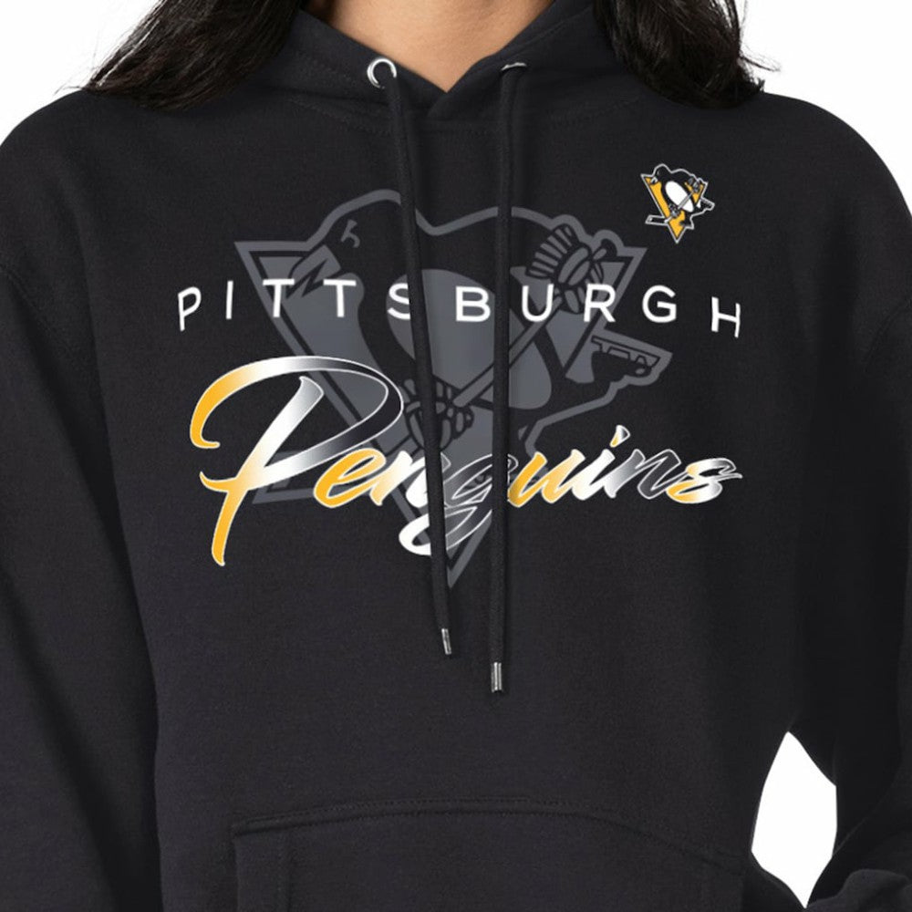 Pittsburgh Penguins G-III 4Her by Carl Banks Shadow Logo Fleece Pullover Hoodie - Black - NHL 203538748