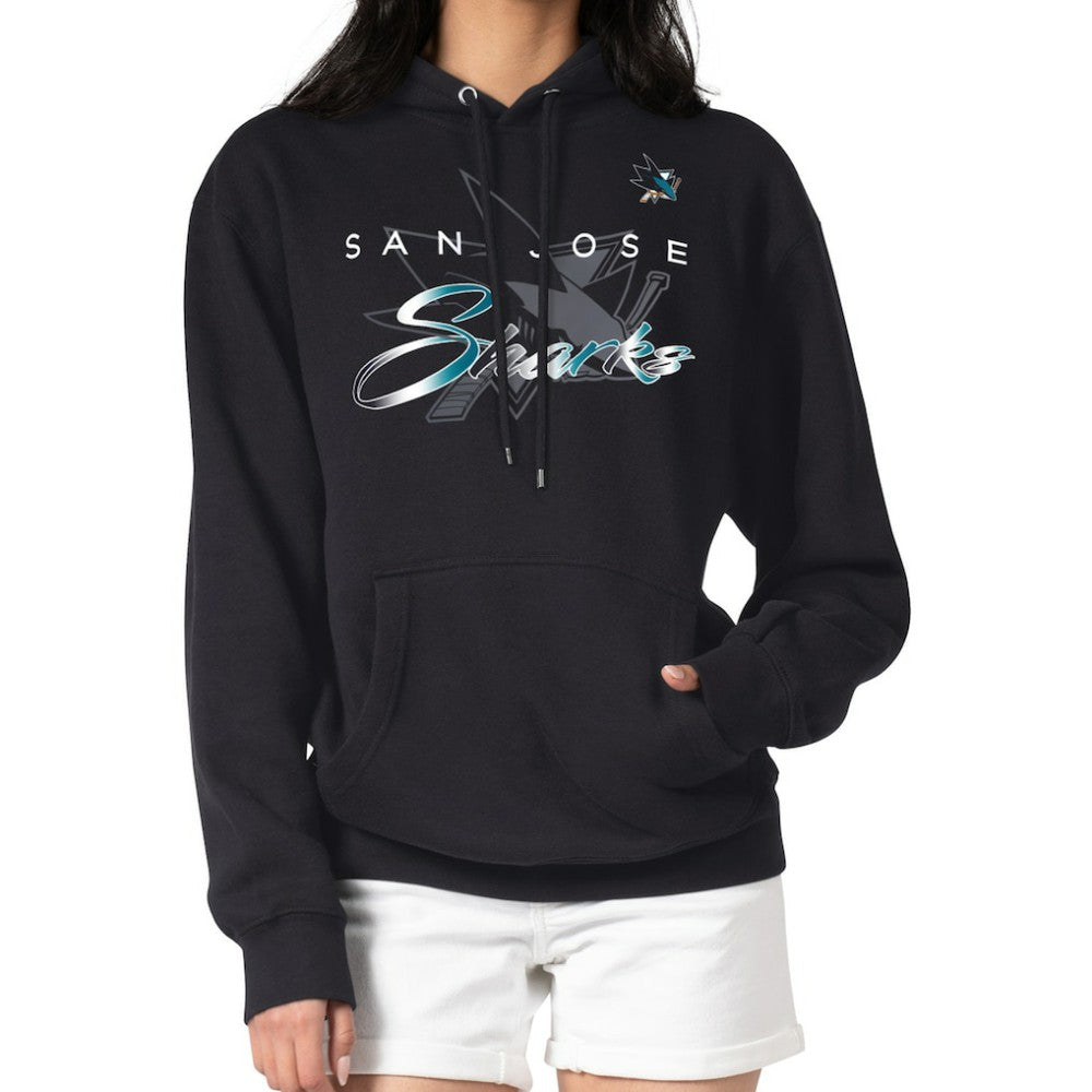 San Jose Sharks G-III 4Her by Carl Banks Shadow Logo Fleece Pullover Hoodie - Black - NHL 203538749