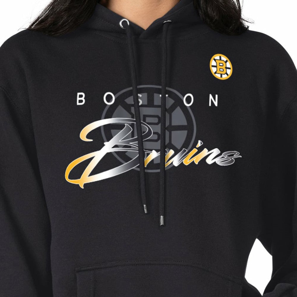 Boston Bruins G-III 4Her by Carl Banks Shadow Logo Fleece Pullover Hoodie - Black - NHL 203538751