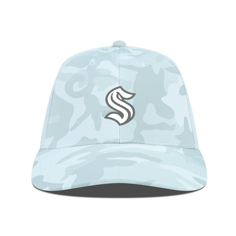 Seattle Kraken Levelwear Clash Slate & Snow Meshback Flex Hat - Camo - NHL 203539107