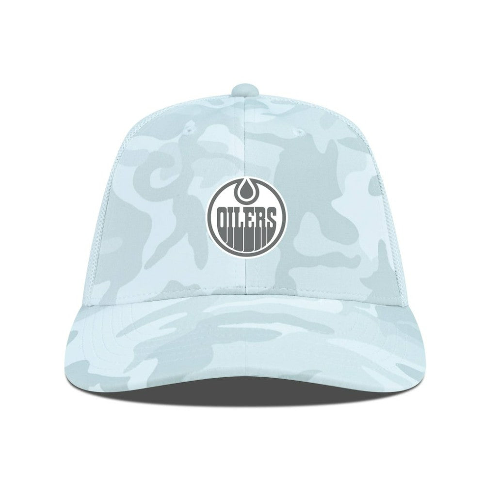 Edmonton Oilers Levelwear Clash Slate & Snow Meshback Flex Hat - Camo - NHL 203539116