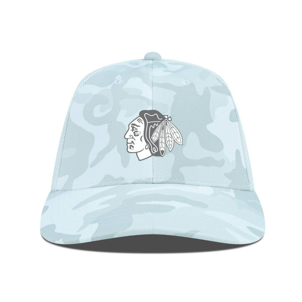 Chicago Blackhawks Levelwear Clash Slate & Snow Meshback Flex Hat - Camo - NHL 203539126
