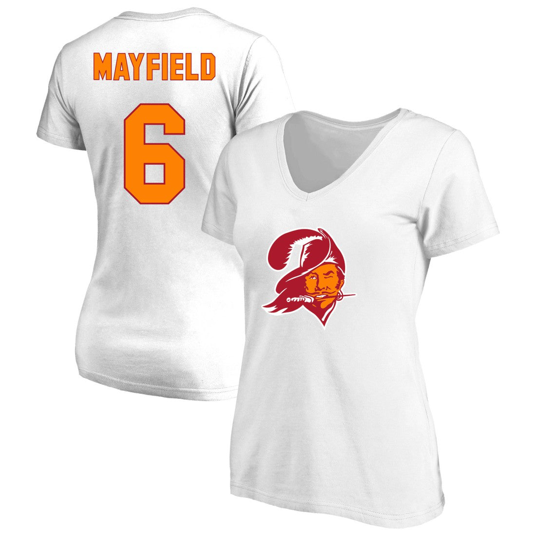 Fanatics Baker Mayfield Tampa Bay Buccaneers Women's Plus Size Name & Number Scoop Neck T-Shirt White