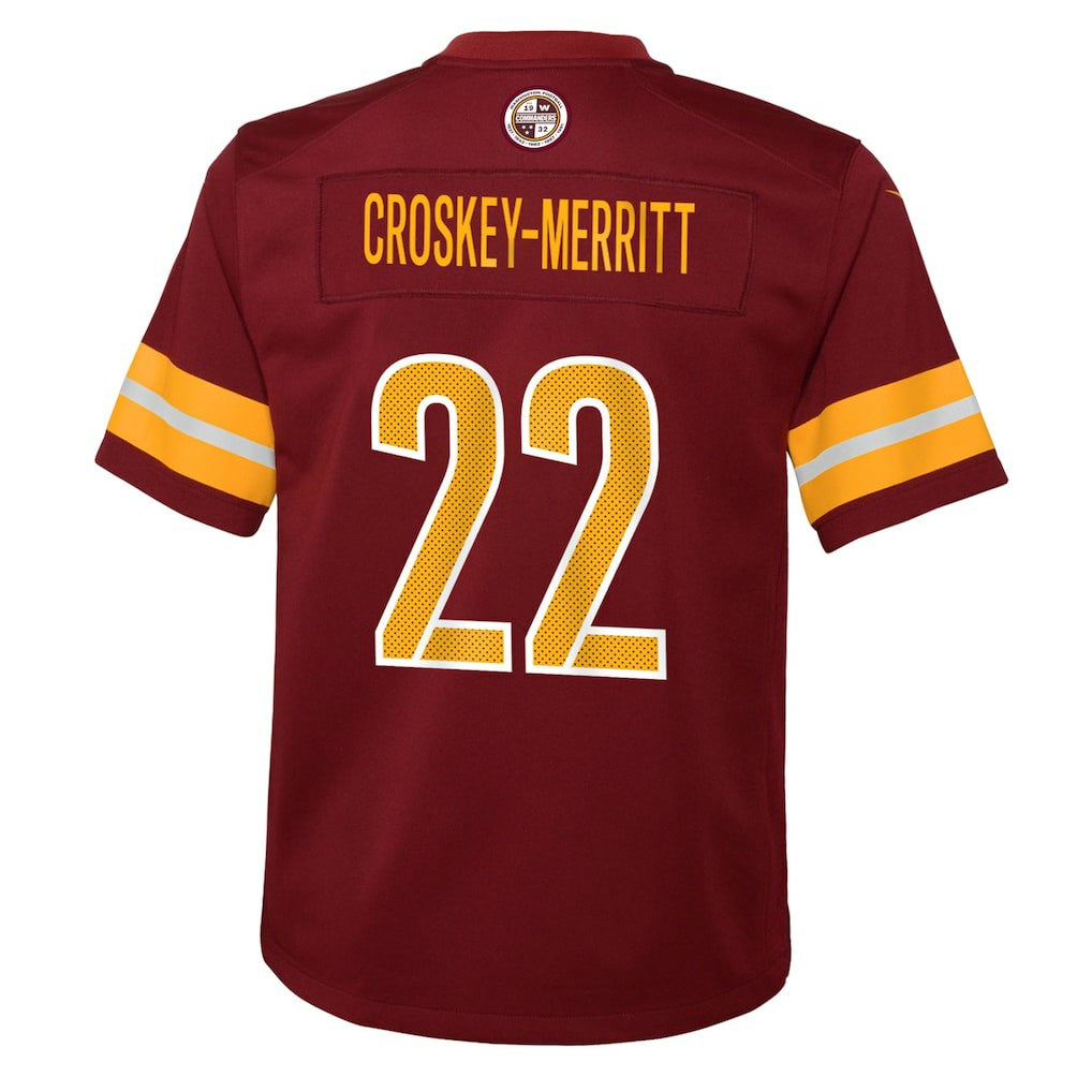 Nike Jacory Croskey-Merritt Washington Commanders Youth Team Game Jersey Burgundy