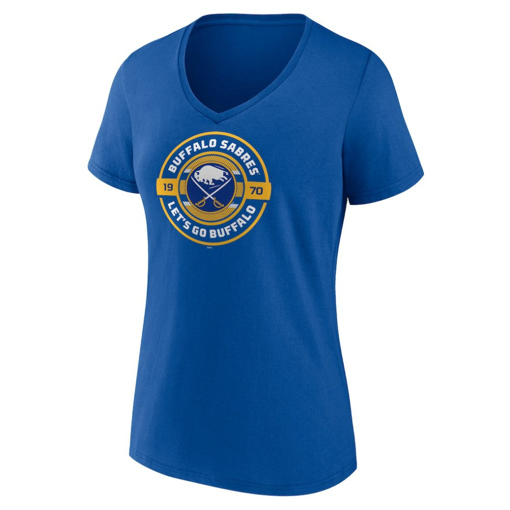 Buffalo Sabres Women's Native V-Neck T-Shirt - Royal - NHL 203555622