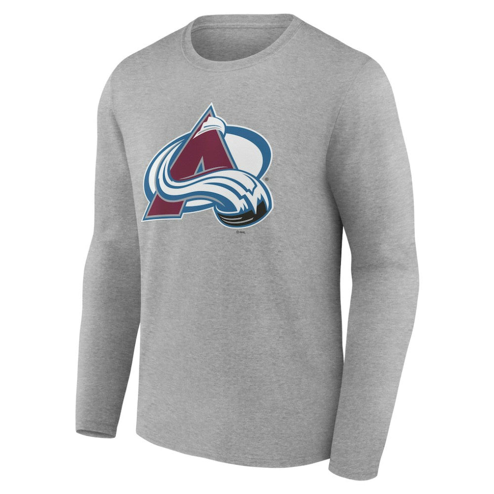 Colorado Avalanche Women's Primary Logo Long Sleeve V-Neck T-Shirt - Gray - NHL 203555629