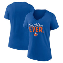 New York Islanders Women's Best Mom Ever V-Neck T-Shirt - Royal - NHL 203555654