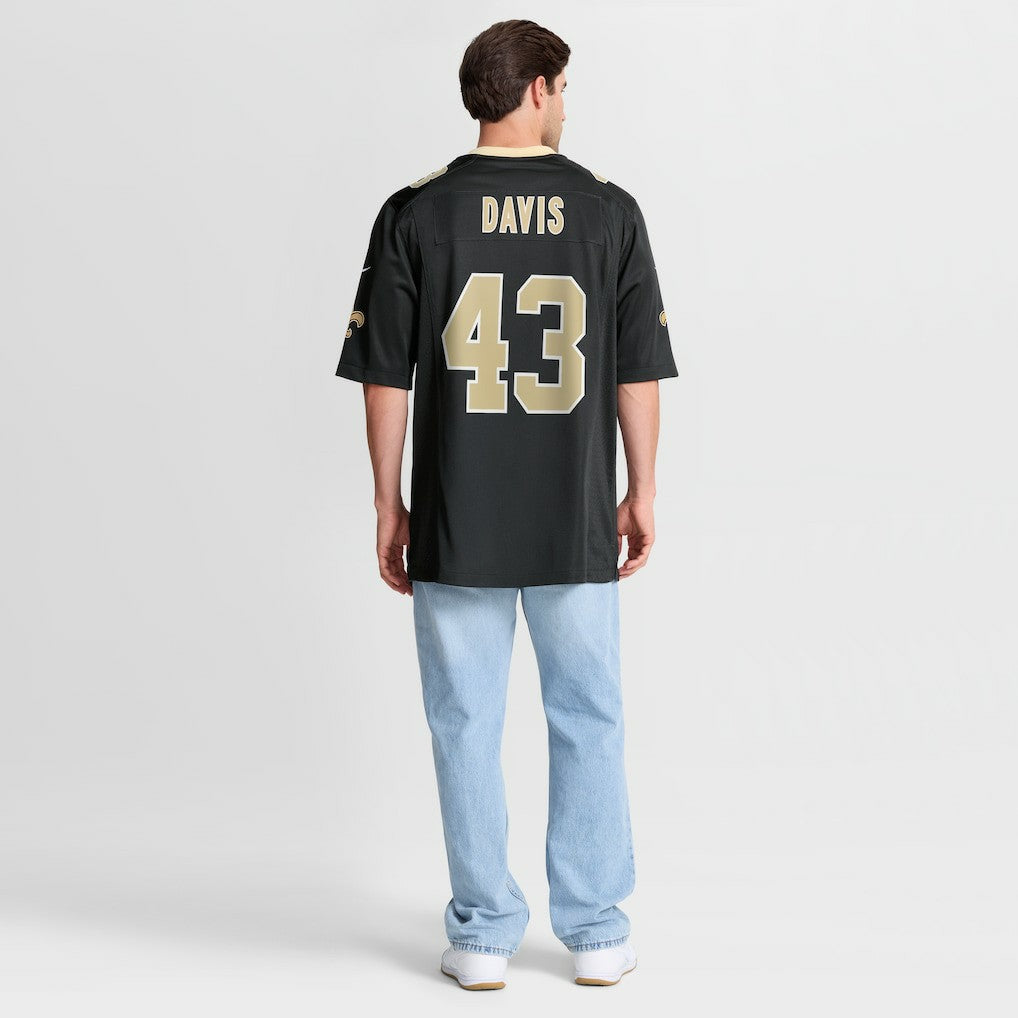 Nike Michael Davis New Orleans Saints Team Game Jersey Black