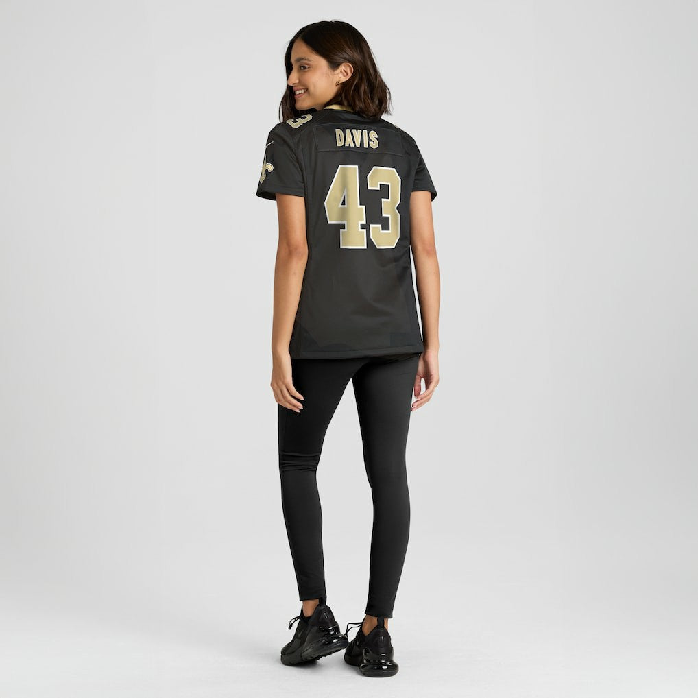 Nike Michael Davis New Orleans Saints Women's Team Game Jersey Black