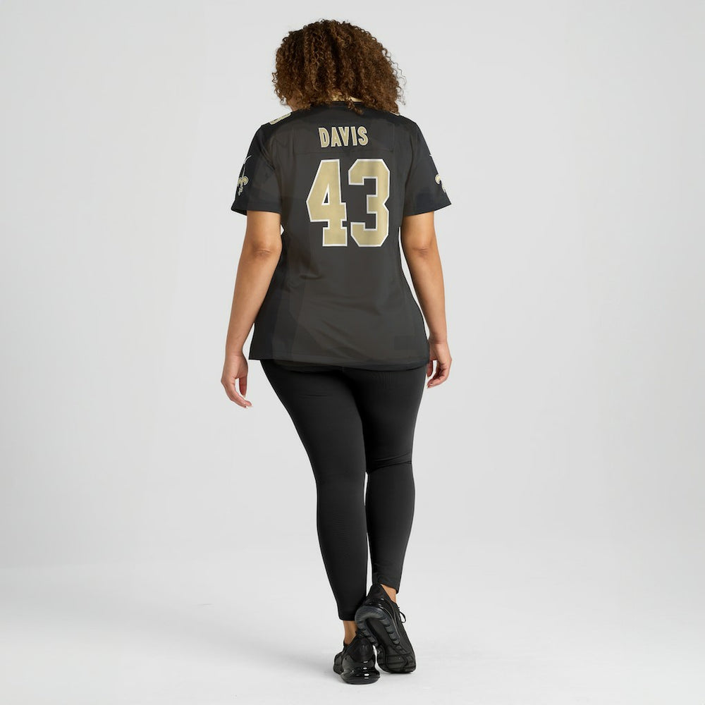 Nike Michael Davis New Orleans Saints Women's Team Game Jersey Black