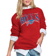 Buffalo Bills Starter Women's Arch Stripe Fleece Sweatshirt Red
