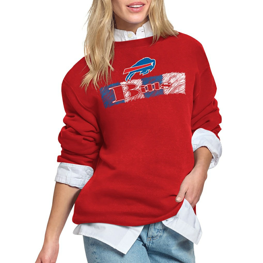 Buffalo Bills Starter Women's Color Shading Team Logo Fleece Sweatshirt Red