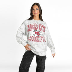 Kansas City Chiefs Gameday Couture Women's Whiteout Oversized Premium Fleece Sweatshirt Arctic Camo