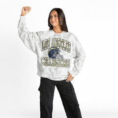 Los Angeles Chargers Gameday Couture Women's Whiteout Oversized Premium Fleece Sweatshirt Arctic Camo