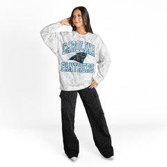 Carolina Panthers Gameday Couture Women's Whiteout Oversized Premium Fleece Sweatshirt Arctic Camo