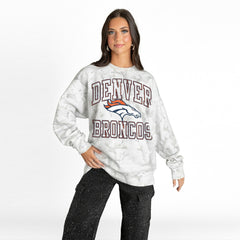 Denver Broncos Gameday Couture Women's Whiteout Oversized Premium Fleece Sweatshirt Arctic Camo