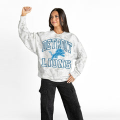 Detroit Lions Gameday Couture Women's Whiteout Oversized Premium Fleece Sweatshirt Arctic Camo