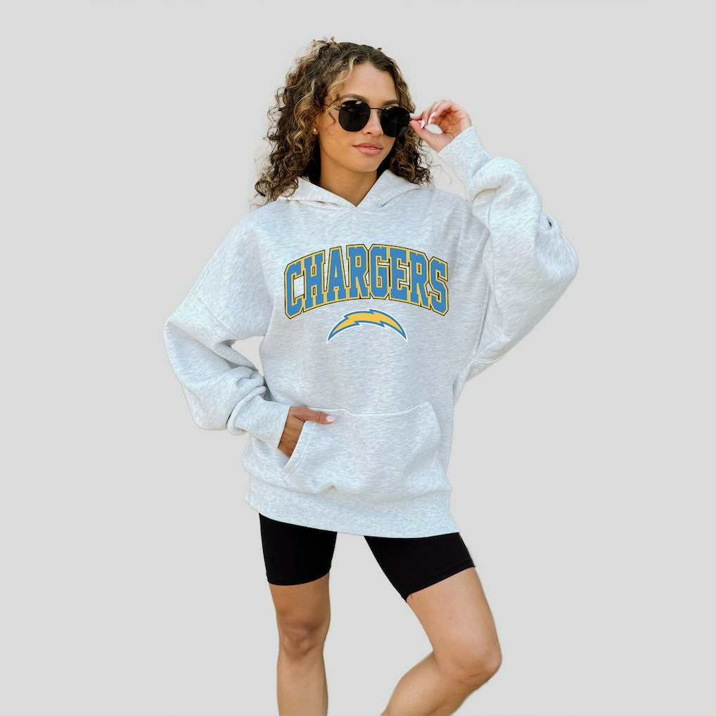 Los Angeles Chargers Gameday Couture Women's Fan Edition Premium Weight Hoodie Ash