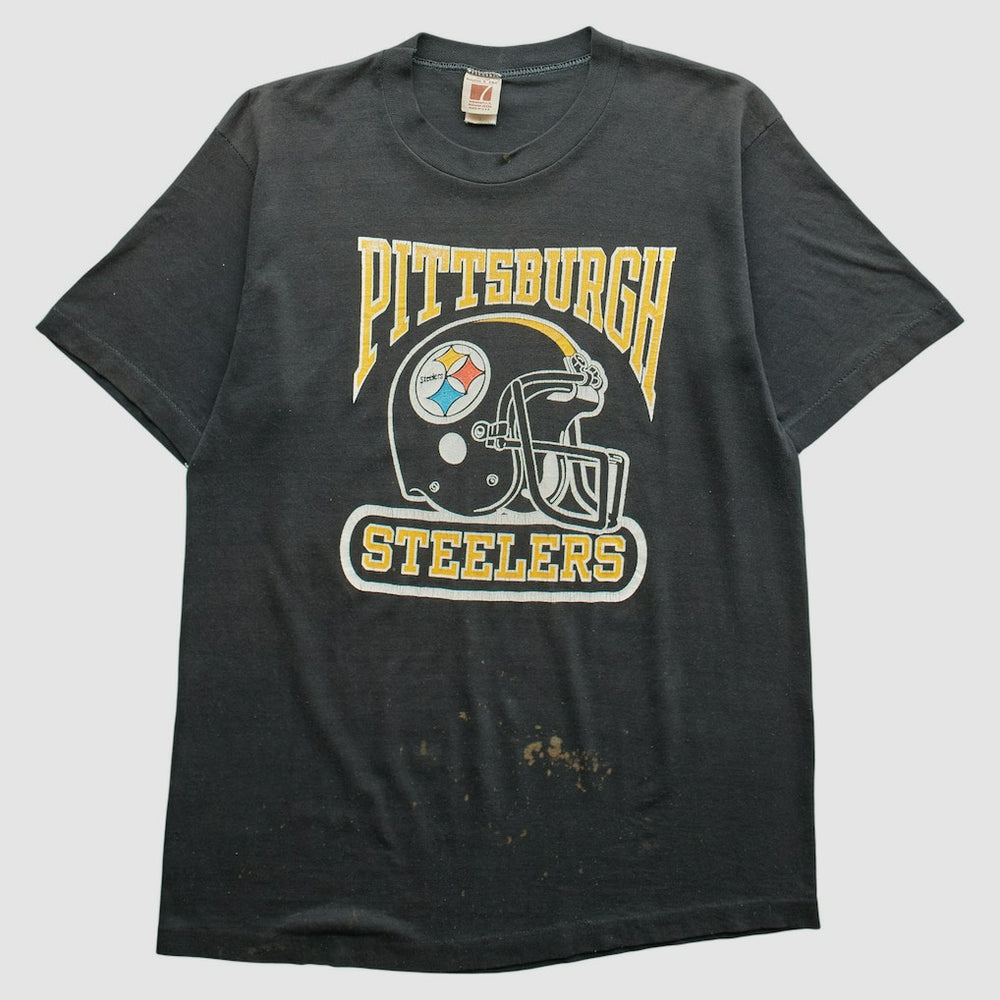 Fanatics Pittsburgh Steelers Logo 7 80s T-Shirt Black Vintage