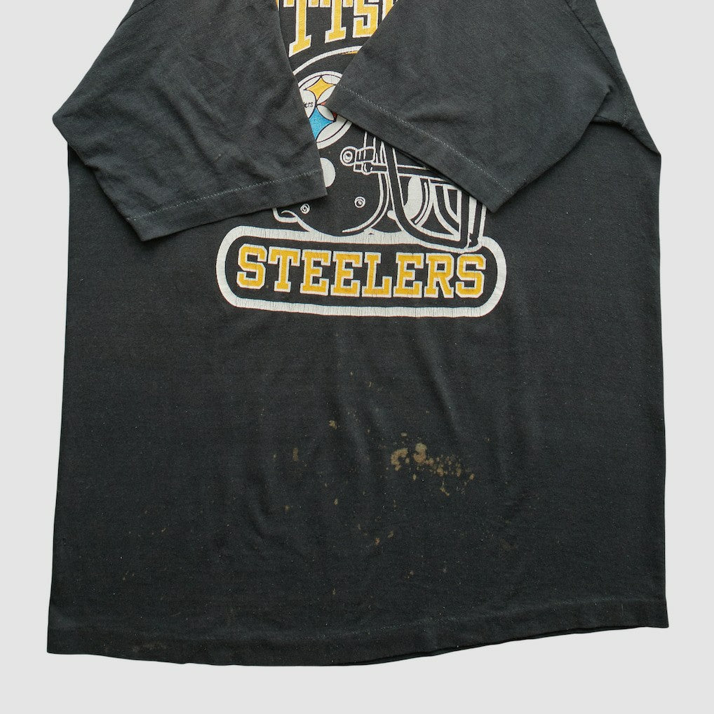 Fanatics Pittsburgh Steelers Logo 7 80s T-Shirt Black Vintage
