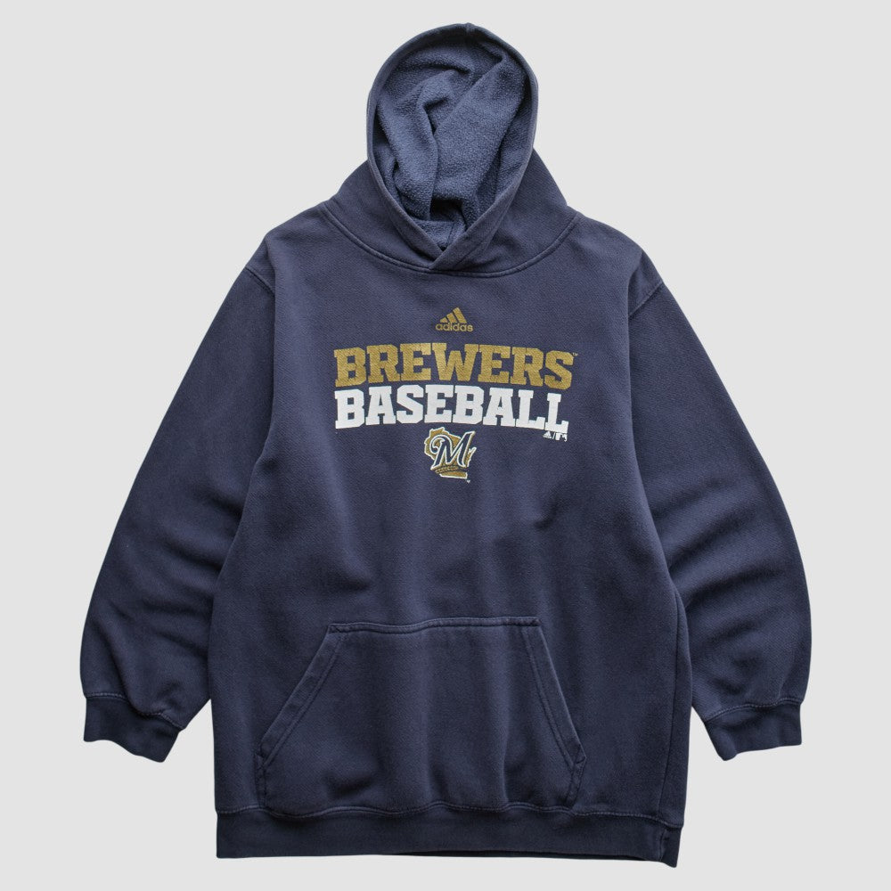 Milwaukee Brewers Adidas 2000s Pullover Sweatshirt - Navy - XVintage - Fanatics Lifestyle