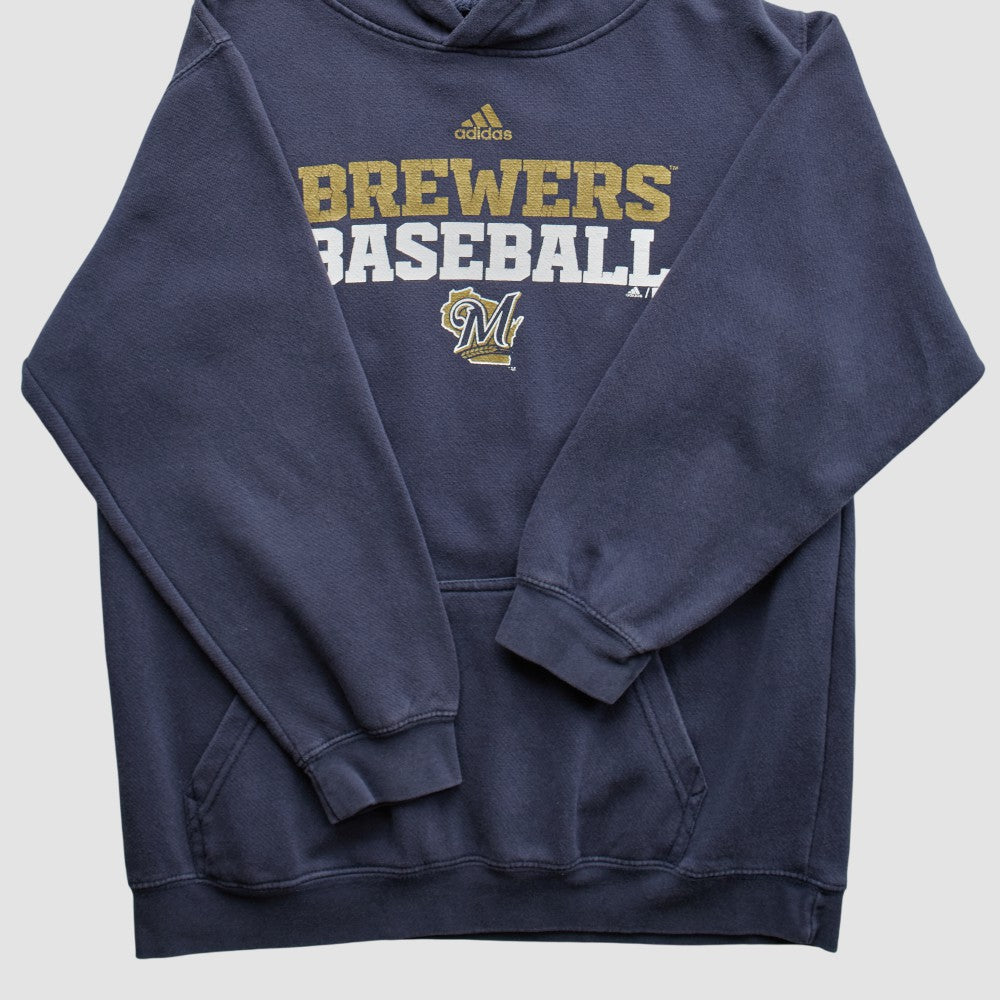 Milwaukee Brewers Adidas 2000s Pullover Sweatshirt - Navy - XVintage - Fanatics Lifestyle