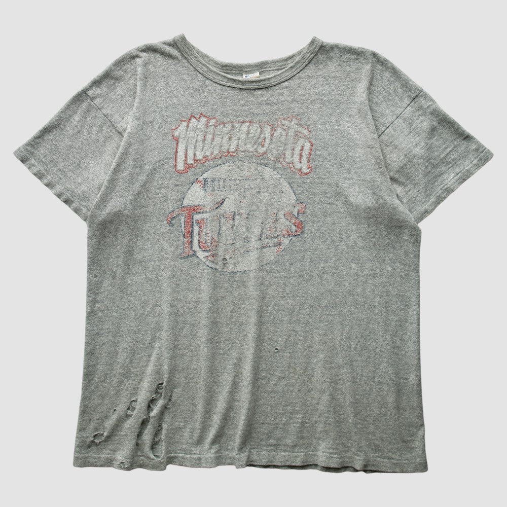 Minnesota Twins 80s T-Shirt - Heather Gray - Vintage - Fanatics Discount