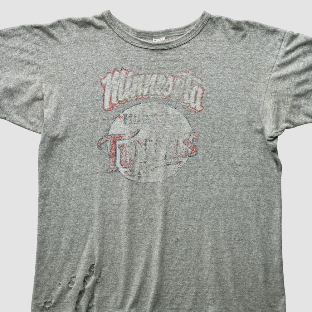 Minnesota Twins 80s T-Shirt - Heather Gray - Vintage - Fanatics Discount