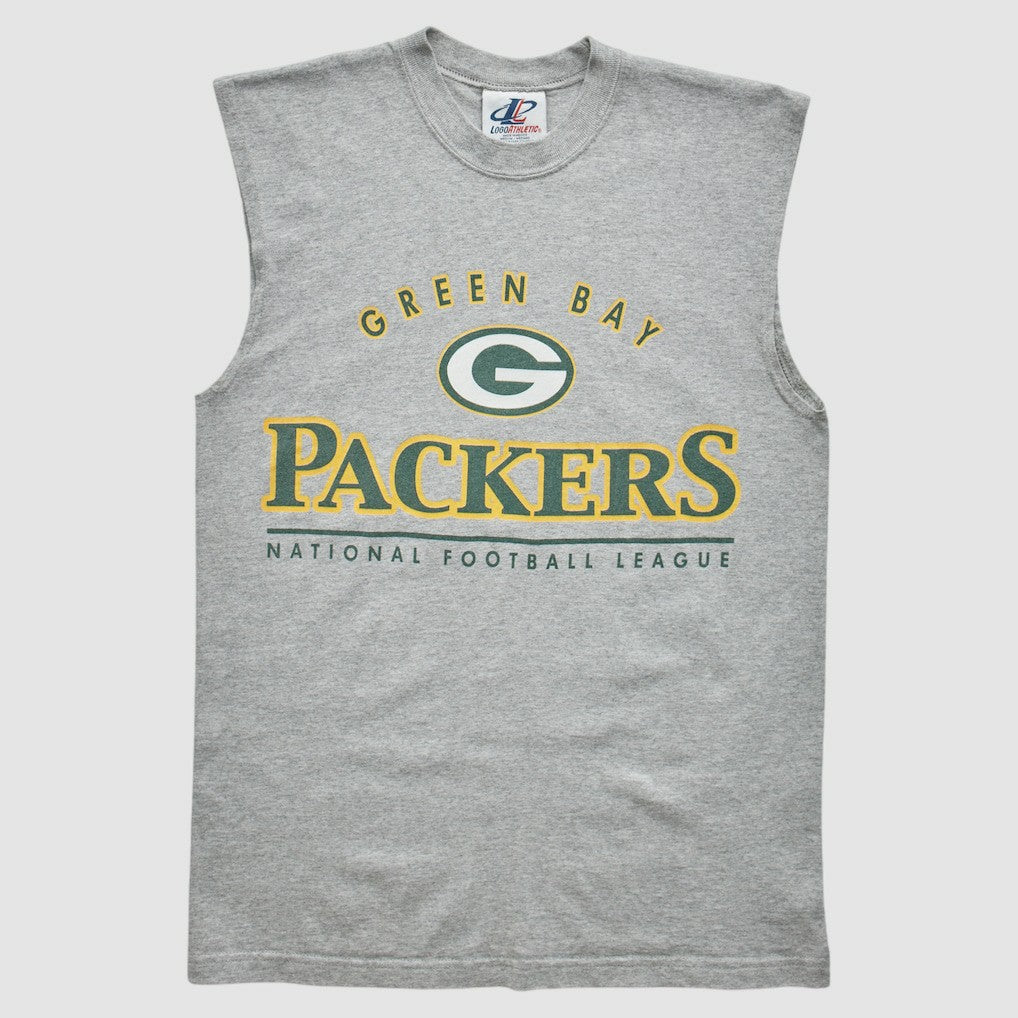 Fanatics Green Bay Packers Logo Athletic 2000s Tank Heather Gray Vintage
