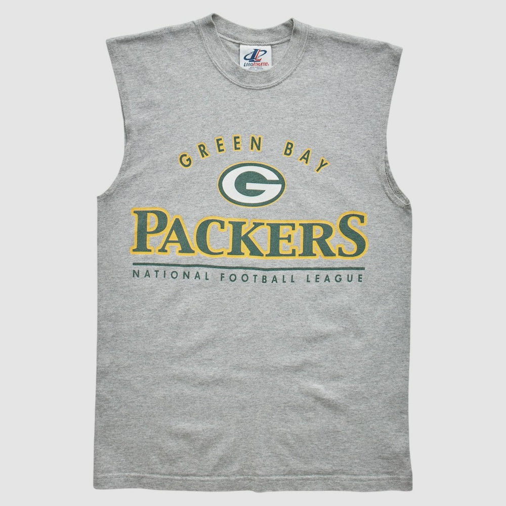 Fanatics Green Bay Packers Logo Athletic 2000s Tank Heather Gray Vintage